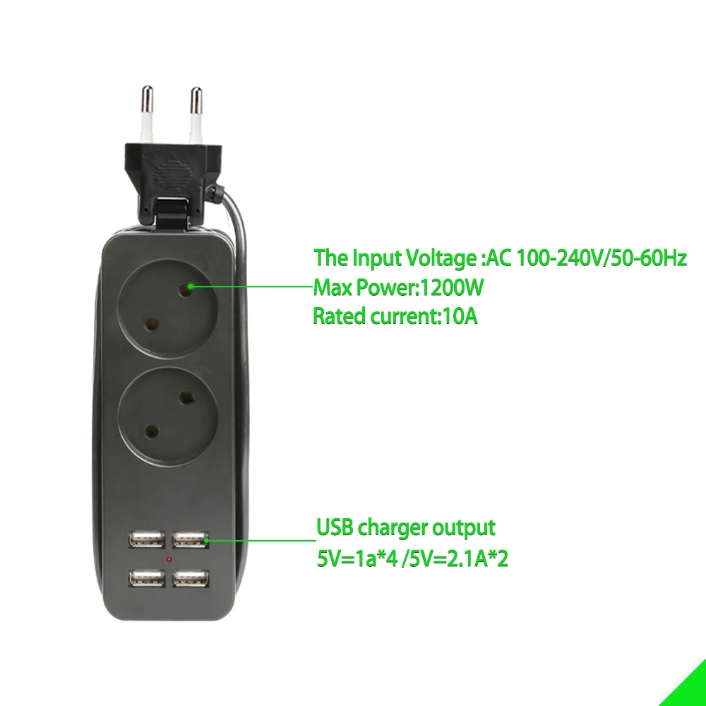 Presa da tavolo ue con porte di ricarica USB spina da 4.0mm cavo di prolunga da 1.5 M per telefono cellulare Ipad Led Light