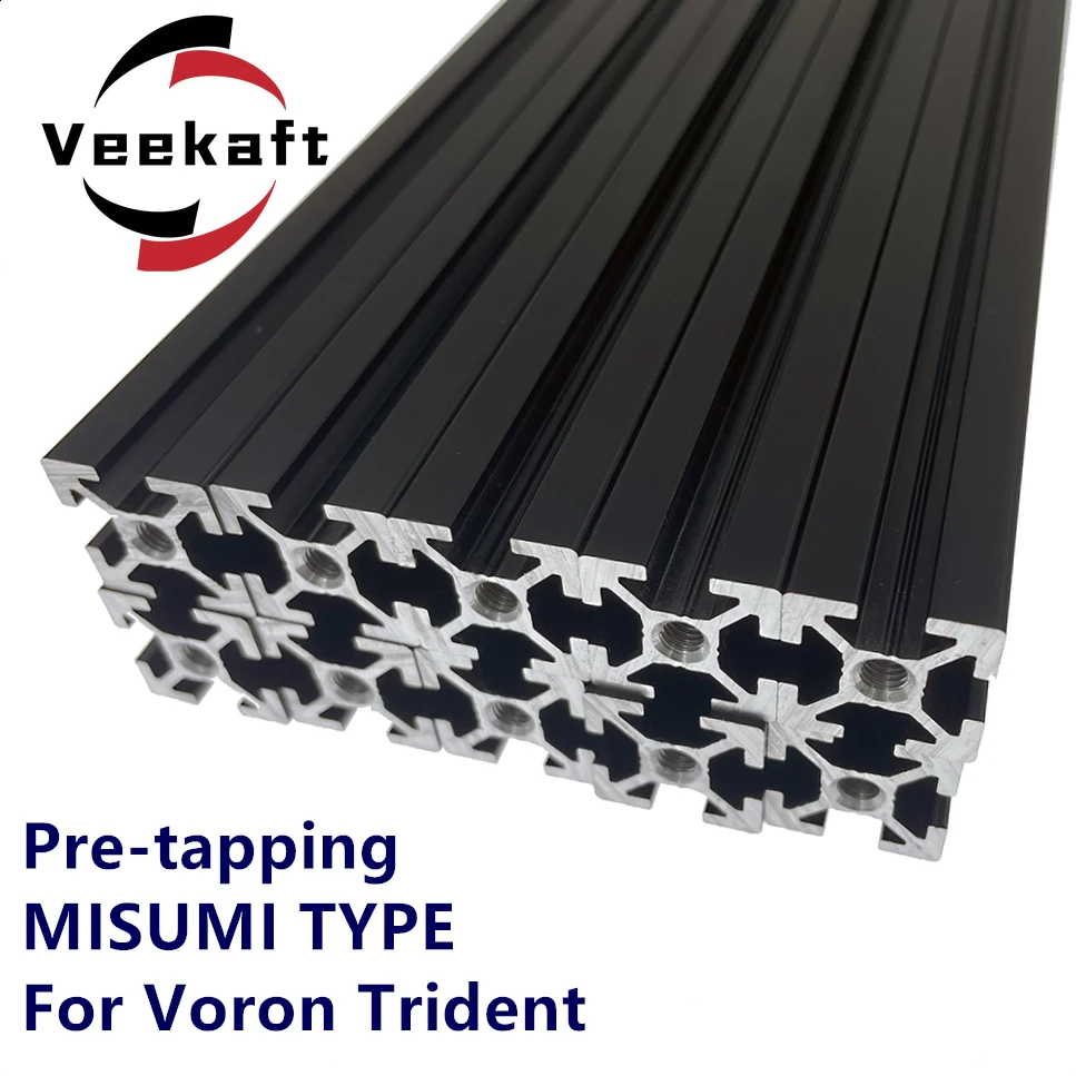 Voron Trident Anodized Blind Joints EXTRUSIONS  Misumi HFSB5-2020 Extrusion Frame Kit for Voron Trident 3d Printer Pre tapping