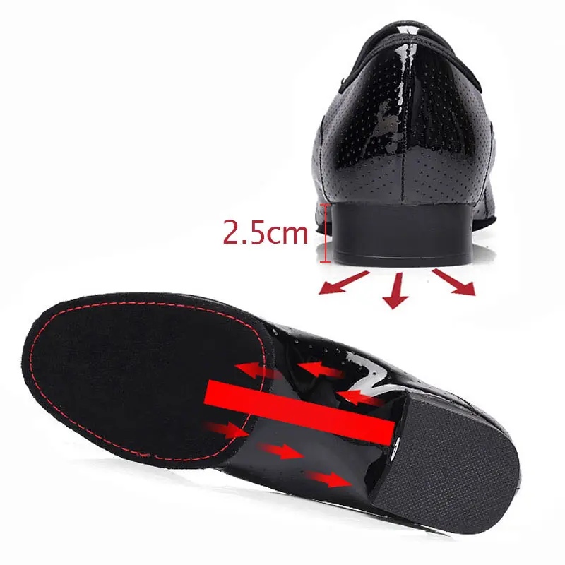 Latin Dance Shoes Men Standard Ballroom Dance Shoes Black Genuine Leather Practice Competition Male Salsa Modern Dancing Shoe