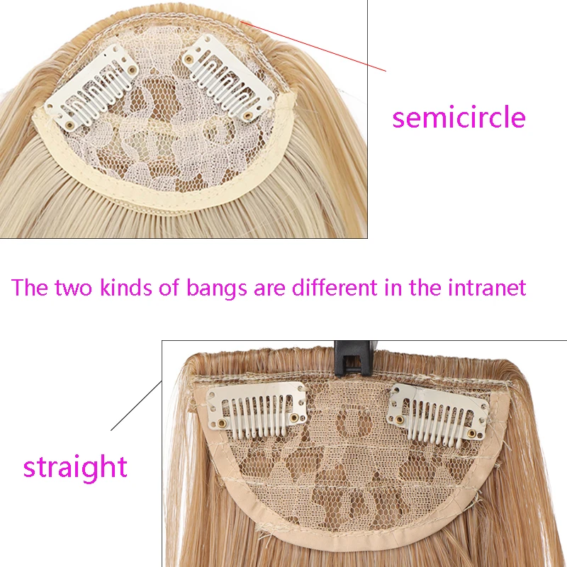 TALANG New Bangs Blunt Bang Hairpieces Neat Front False Fringe Thin Synthetic Hair Bangs 2Clip In Hairpiece Fringe