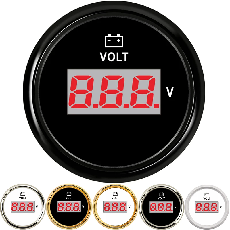 52mm Digital Voltmeter Waterproof Motor Auto Voltage Volt Gauge 8~32V Meter Backlight fit Car Boat Yacht Truck Motorcycle Marine