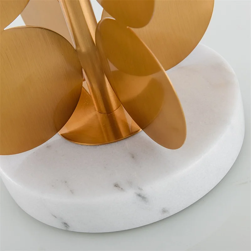 OURFENG Decorative Table Lamp Marble Modern Art Design Bedroom Desk Light For Home Foyer Living Room Office Study