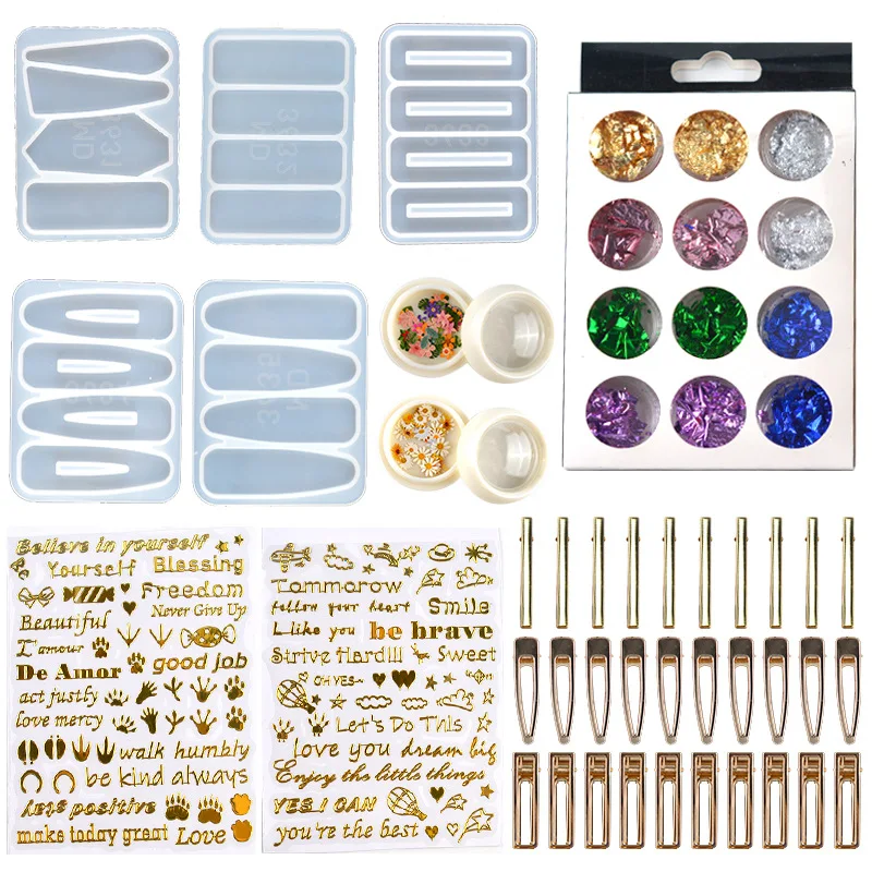 DIY Epoxy Resin Hair Clip Hairpin Silicone Mold For Jewelry Hand Making Accessories Crafts Supplies Crystal Resin Casting Moulds