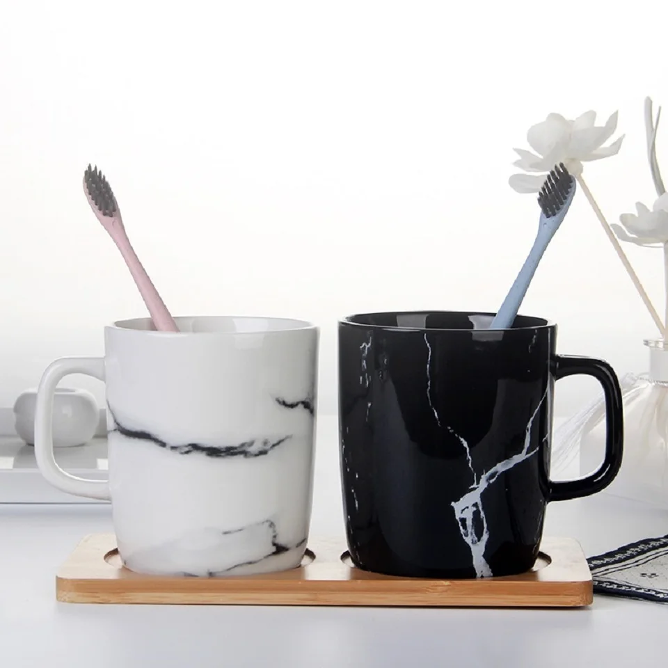 

Creative Marble Mouthwash Cup, Lovers Toothbrush Cup, Ceramic Bathroom