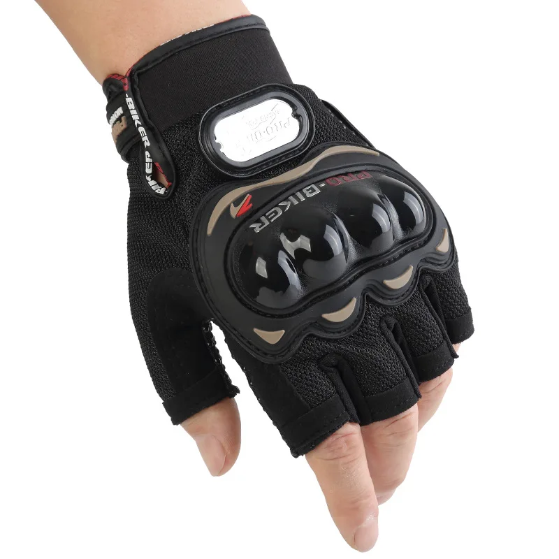 PRO-BIKER Motorcycle Gloves Breathable Half Finger Glove Outdoor Sport Protection Riding Cross Dirt Bike Gloves MCS-04C Classic