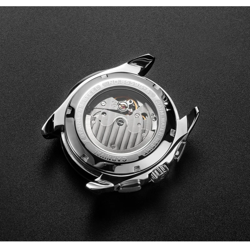 relogio masculino New Carnival Automatic Watches Men Business Mechanical Clock Leather Strap Waterproof Luxuey Brand Clock