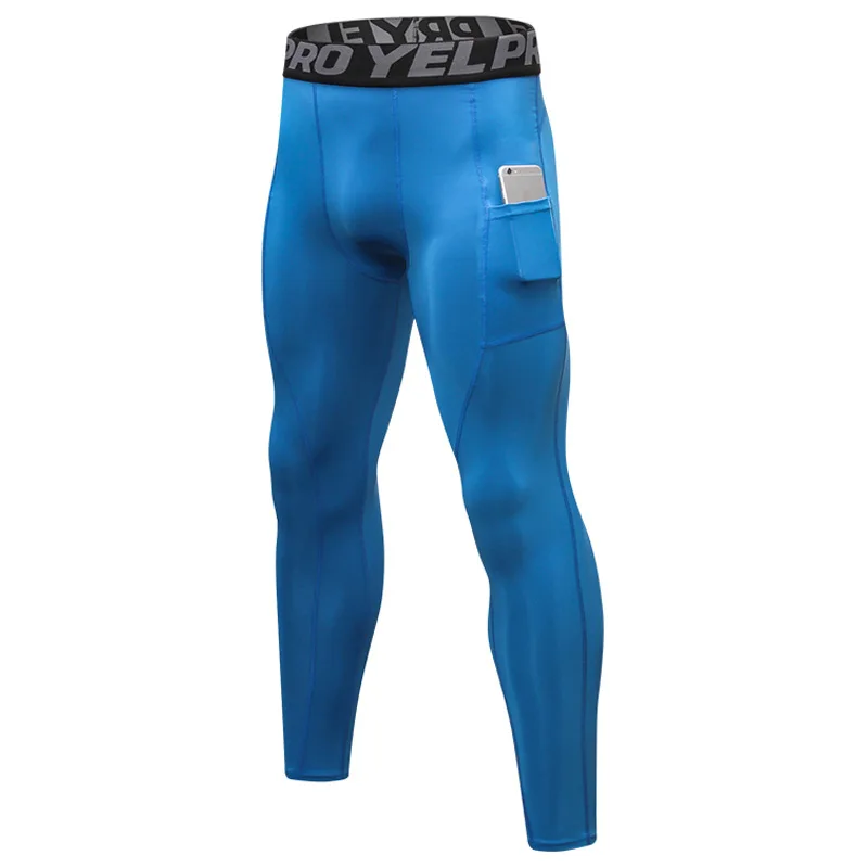 Leggings da allenamento Fitness da palestra da uomo, pantaloncini intimo maschile, tasca a compressione elastica alta, collant sportivi Slim da