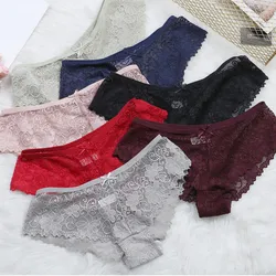 Women Lace Panties Seamless Cotton Briefs Hollow Breathable Underwear for Girls Bikini Woman Transparent Thong Sexy Lingerie