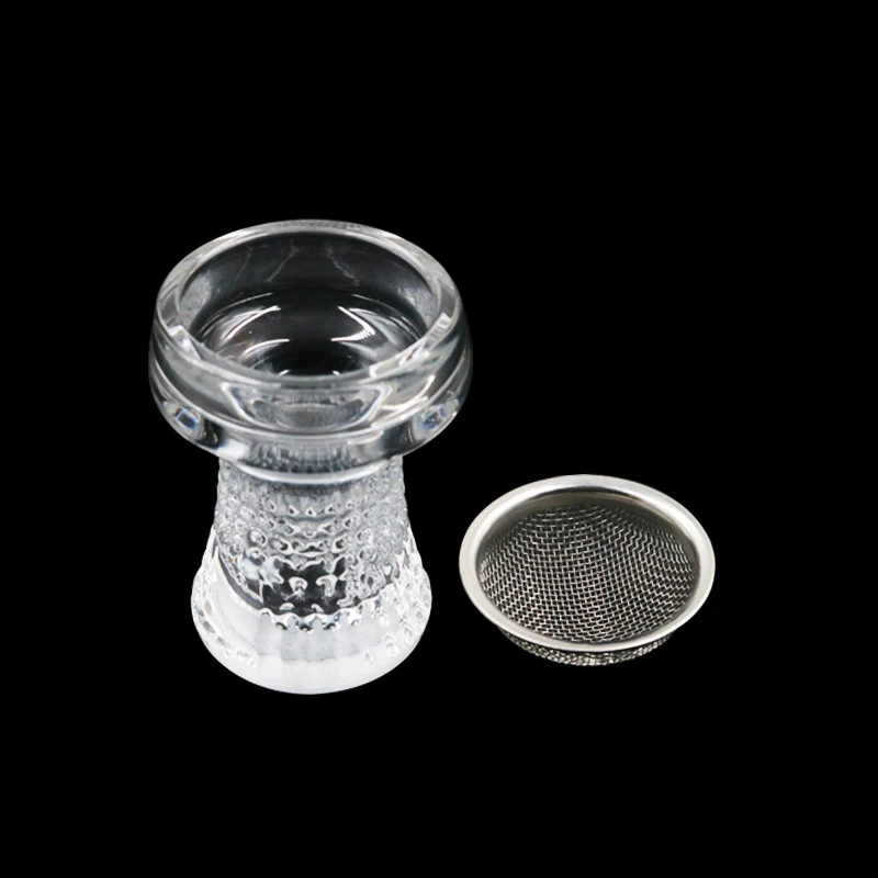 New High Quality Transparent Glass Hookah Bowls With Stainless Steel Screens Shisha Nargile Accessories