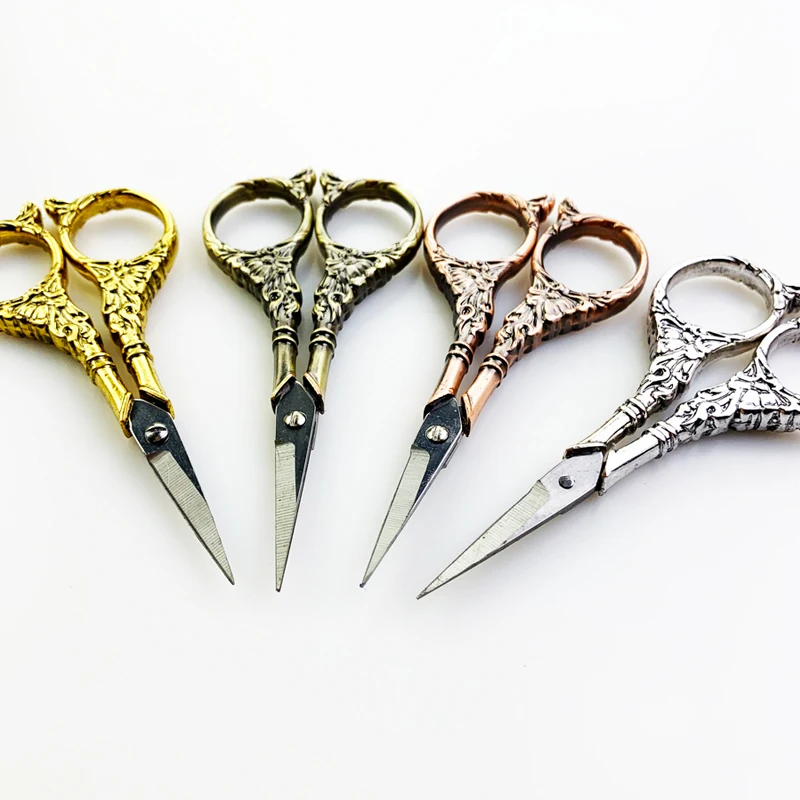 European Style Retro Style Stainless Steel Craft Shears Scissors Antique Cutter Cutting Embroidery Cross Stitch Sewing Tool