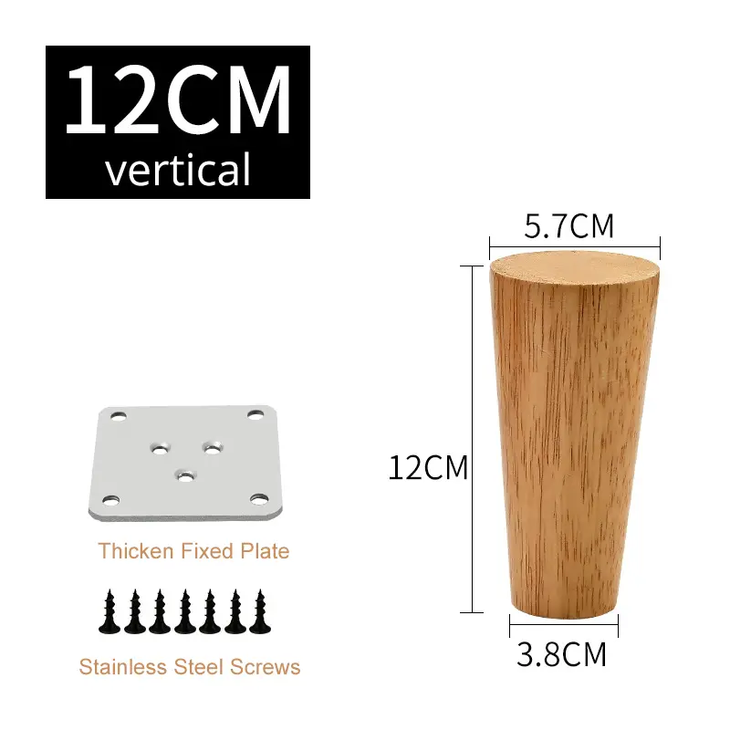 KAK Natural Solid Wood Furniture Leg Table Feets Wooden Cabinet Table Legs Fashion Furniture Hardware Replacement for Sofa Bed - Image 19