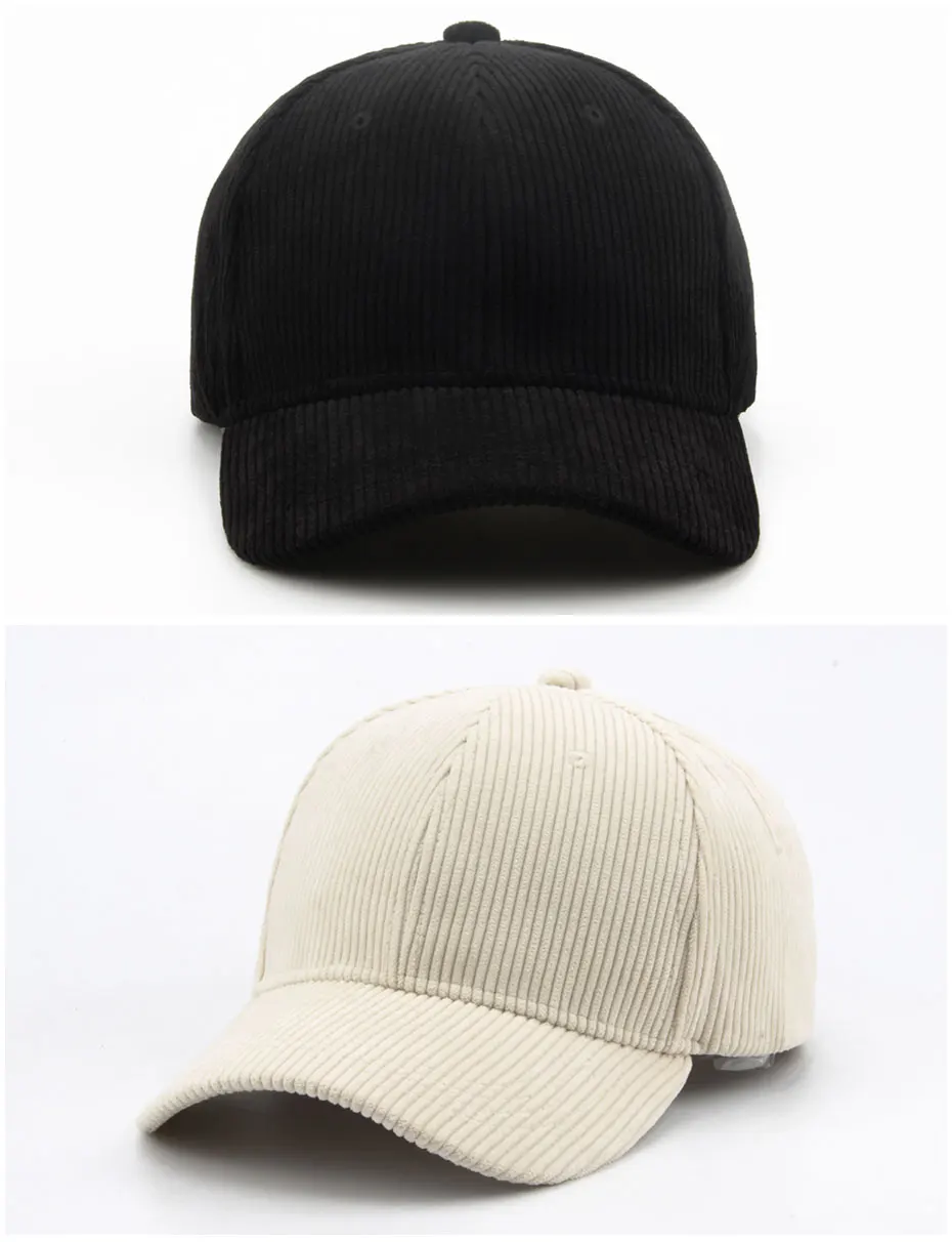 CNTANG Neue Cord-Baseballkappe für Damen und Herren, modische Snapback-Kappe für Herbst und Winter, Hip-Hop-Kappen, lässige Vintage-Markenhüte, Unisex – Detail 10