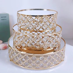 1pc Gold Mirror Metal Cake Stand Round Cupcake Wedding Birthday Party Dessert  Pedestal Display Plate Home Decor