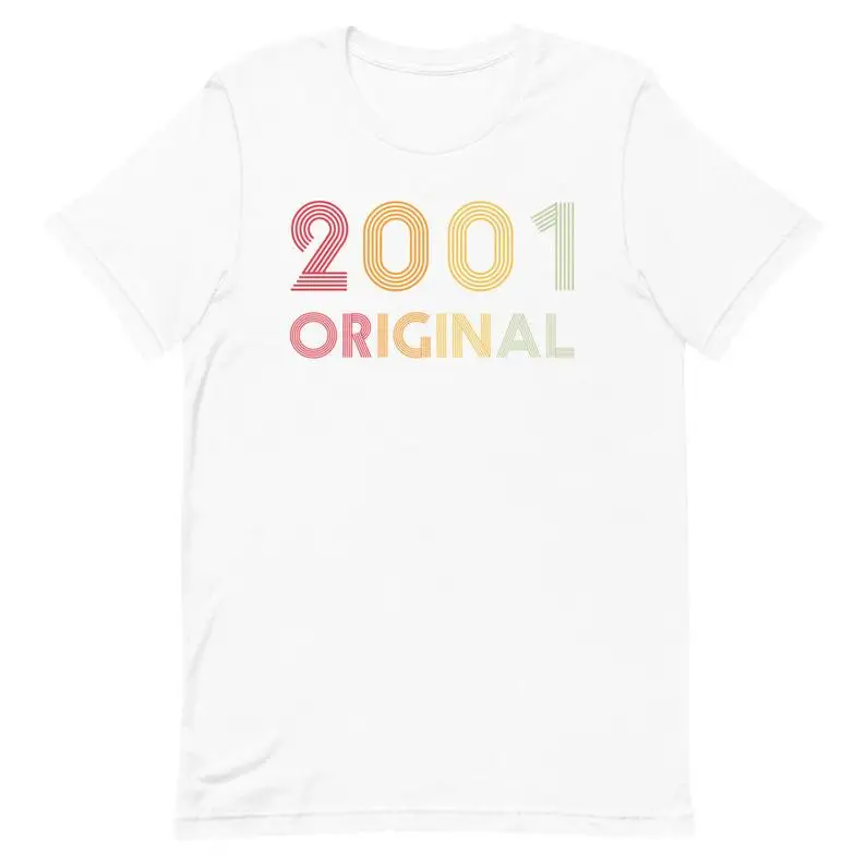 Original 2001 funny birthday gift ladies 20th birthday shirt summer casual 100% cotton T-shirt unisex vintage  women clothes