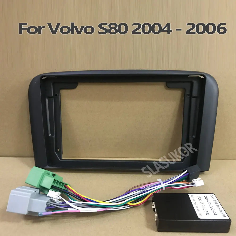 

For Volvo S80 2004 2005 2006 Frame Fascias Car DVD Frame Din 9 Inch Player Dashboard Adaptor Refitting Facia Panel Canbus Cable