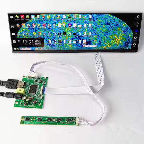 12.6 Inch Long Strip LCD Capacitive Touch Screen 1920*515 HDMI for Car Raspberry Aida64 Sub Display CPU GPU Information Monitor
