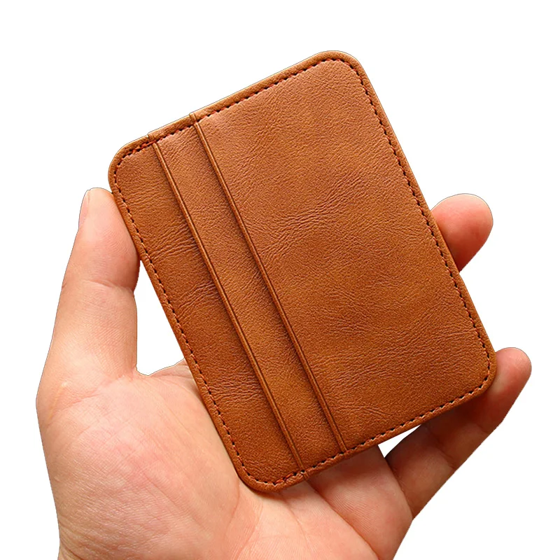 Anti RFID PU Leather Card Holder Men Thin Bank Credit Card Protection Wallet Slim ID Card Case Purse With Coin Pocket Women Bag