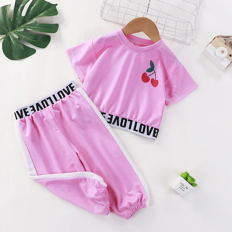 2021 Summer Teens Girls Clothes Sports Suit For Kids Casual Children\'s Clothing 1-10 Year Toddler Girls Sets Kids Clothing