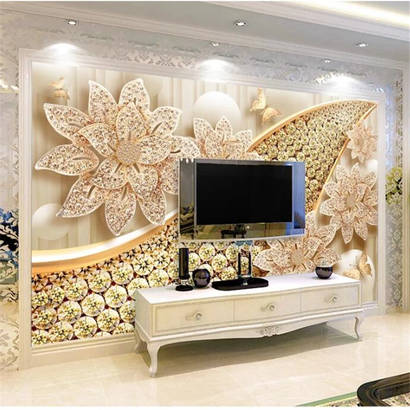 

wellyu Customized large murals creative home decoration European jewelry 3D background wall wallpaper papel de parede