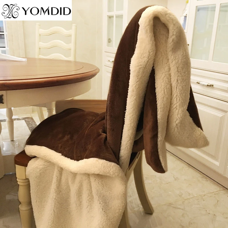 YOMDID Winter Wool Blanket Ferret Cashmere Blanket Warm Blankets Fleece Super Warm Soft Throw On Sofa Bed Cover Square Cobija