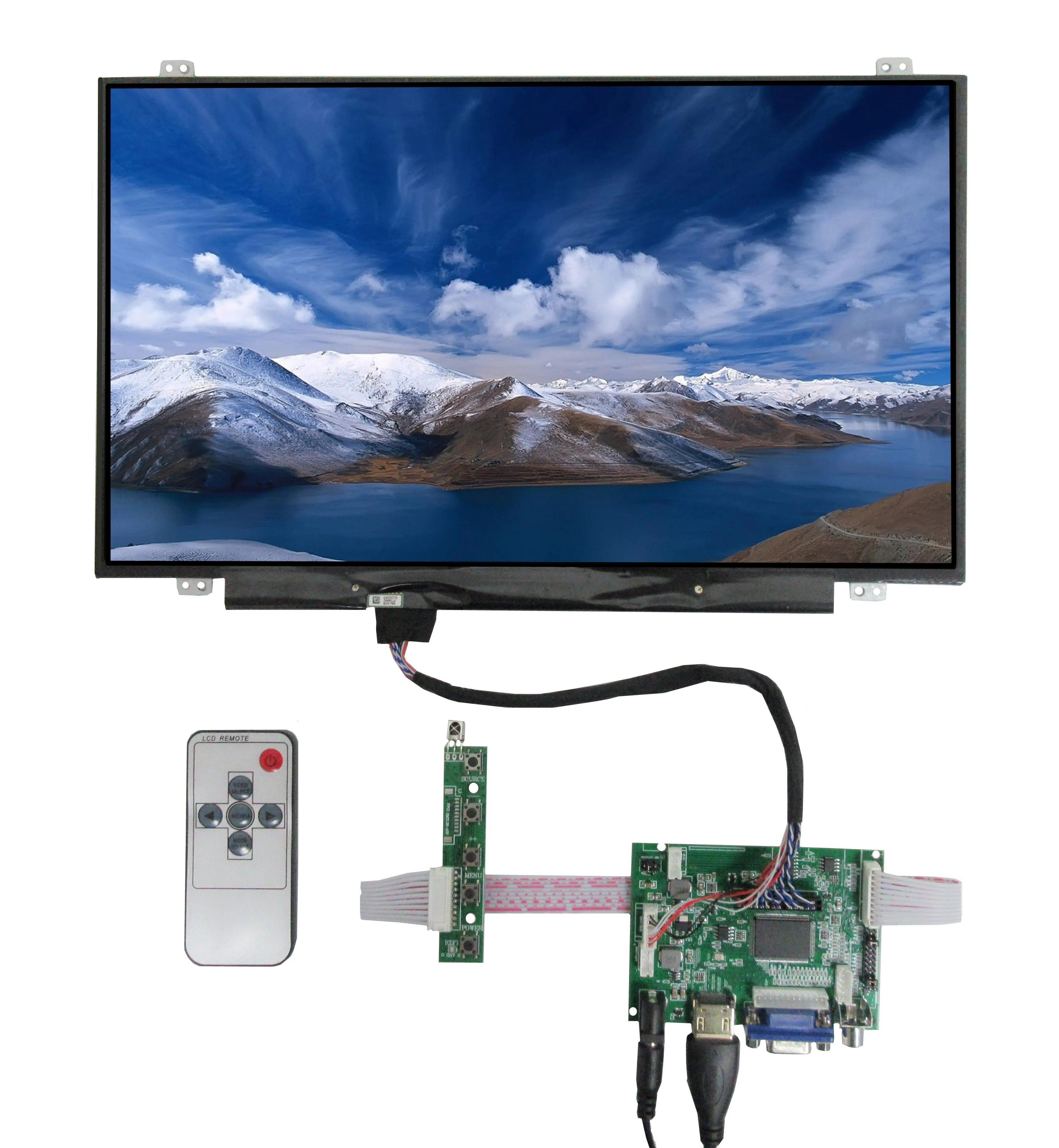 

14 Inch 1600*900LCD Display Screen Monitor Control Driver Board HDMI-Compatible VGA AV2 For Banana Raspberry Pi 1 2 3