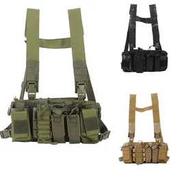 Ajustável Tático Peito Rig Bag, Rádio Harness, Frente Bolsa, Coldre, Molle, Airsoft, Caça, Rádio Cintura