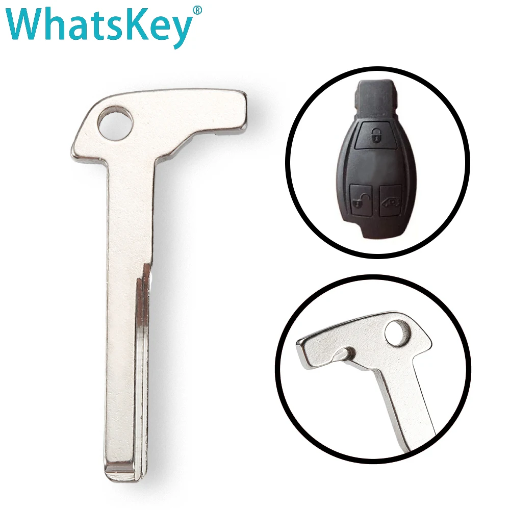 WhatsKey Replacement Smart Key Blade Blank Uncut Insert for Mercedes Benz C E S Class W203 W204 W211 W212 Auto Accessories