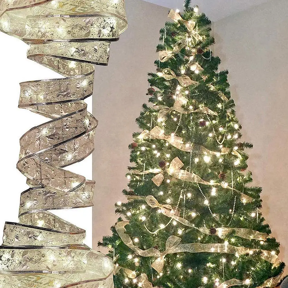 

Outdoor Lighting Holiday Light String Waterproof 40 LED Ribbon Bows Lights For Christmas Tree Decoration For Garden Courtyard