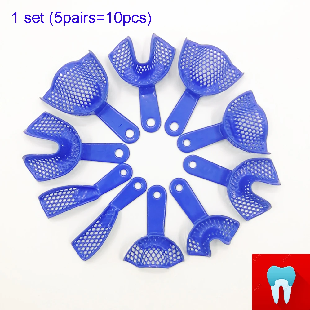 Bandeja de impresión Dental, soportes de dientes de plástico y acero, instrumento de dentista, materiales de odontología, herramientas de dentista