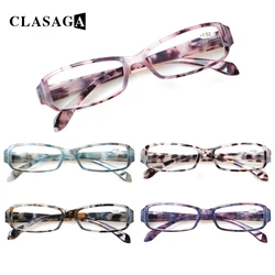 CLASAGA 5 Pack Reading Glasses Spring Hinge Men Women HD Prescription Eyewear Printed Flower Frame Decorative Eyeglasses 0~600
