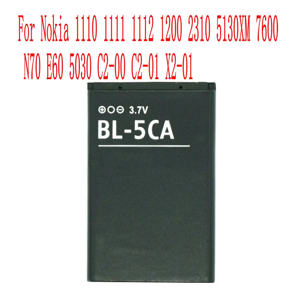 

New High Quality BL-5CA Battery For Nokia 1110 1111 1112 1200 2310 5130XM 7600 N70 E60 5030 C2-00 C2-01 X2-01 Cell Phone