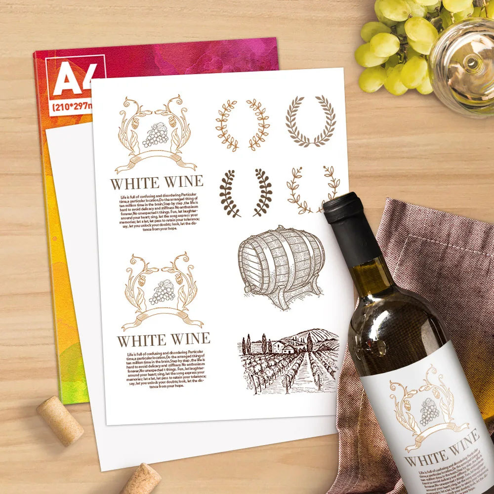 A4 Paper Sheets Adhesive Printable Label Sticker Paper Glossy for Inkjet Printer White Vinyl Label Copy Paper Gift Sticker