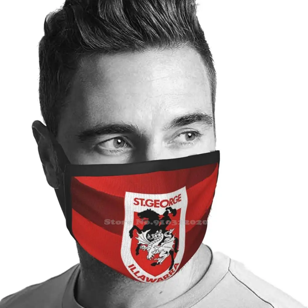 St George Illawarra 2021 maschera per la bocca morbida traspirante in cotone per il viso St George 2021 St George 2020 St George Illawarra St George