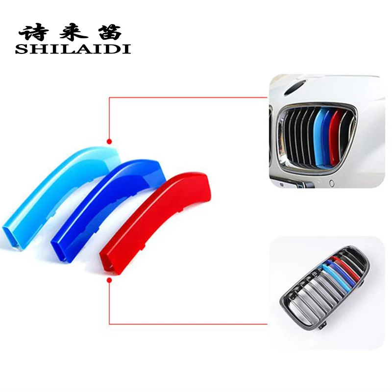 Car Styling For BMW X1 E84 F48 Accessories Head Front Grille For M Sport Stripes Grill Covers Cap Decoration Frame Auto Stickers