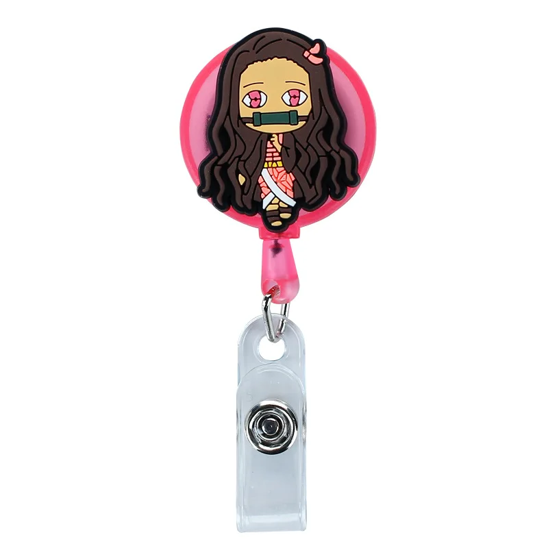 かわいい引き込み式のバッジホルダー漫画idネームカードストラップキーホルダーナースチェストカードホルダークリエイティブな携帯電話ストラップ