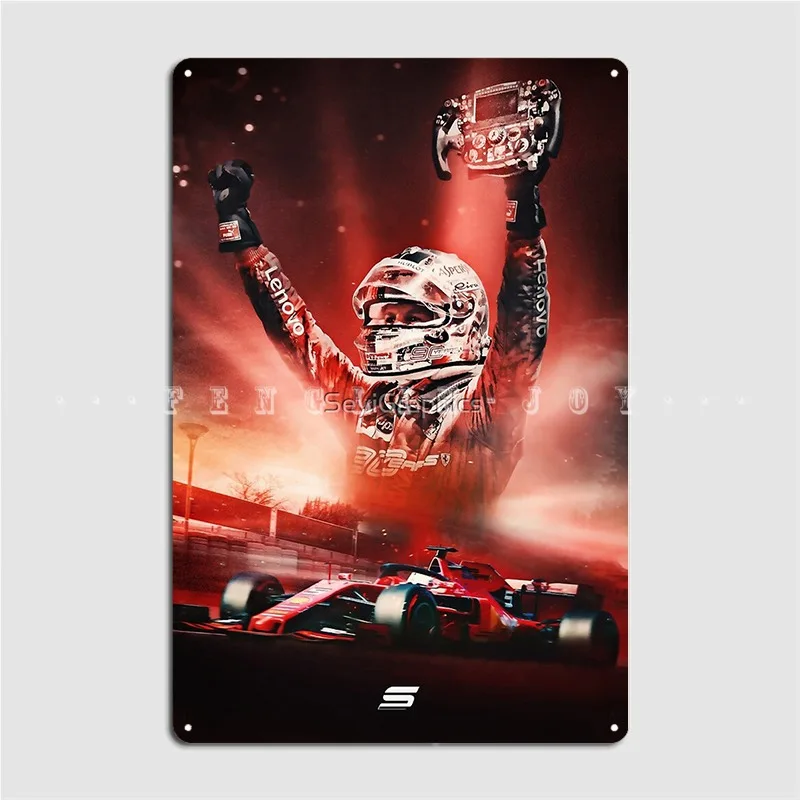 Sebastian Vettel 2019 Poster Metal Plaque Club Home Garage Club Custom Garage Decoration Tin Sign Poster