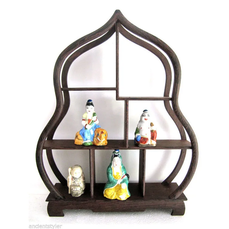 MF0176-- Ji Chi Wood stand /shelf for SNUFFERS or NETSUKE or Curios Antique Display Frame