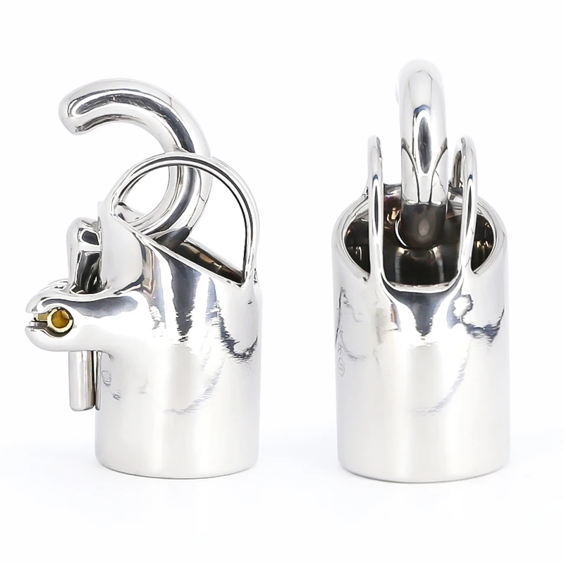 PA Customizable Stainless Steel Male Chastity Cage with PA Puncture Design and Stealth Lock for BDSM Adult Games