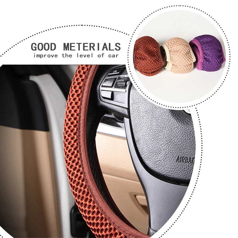 Four Seasons 38cm Car Steering Wheel Cover Breathable Protector for Skoda Octavia A5 A7 2 Rapid Fabia Yeti Superb Mini Cooper