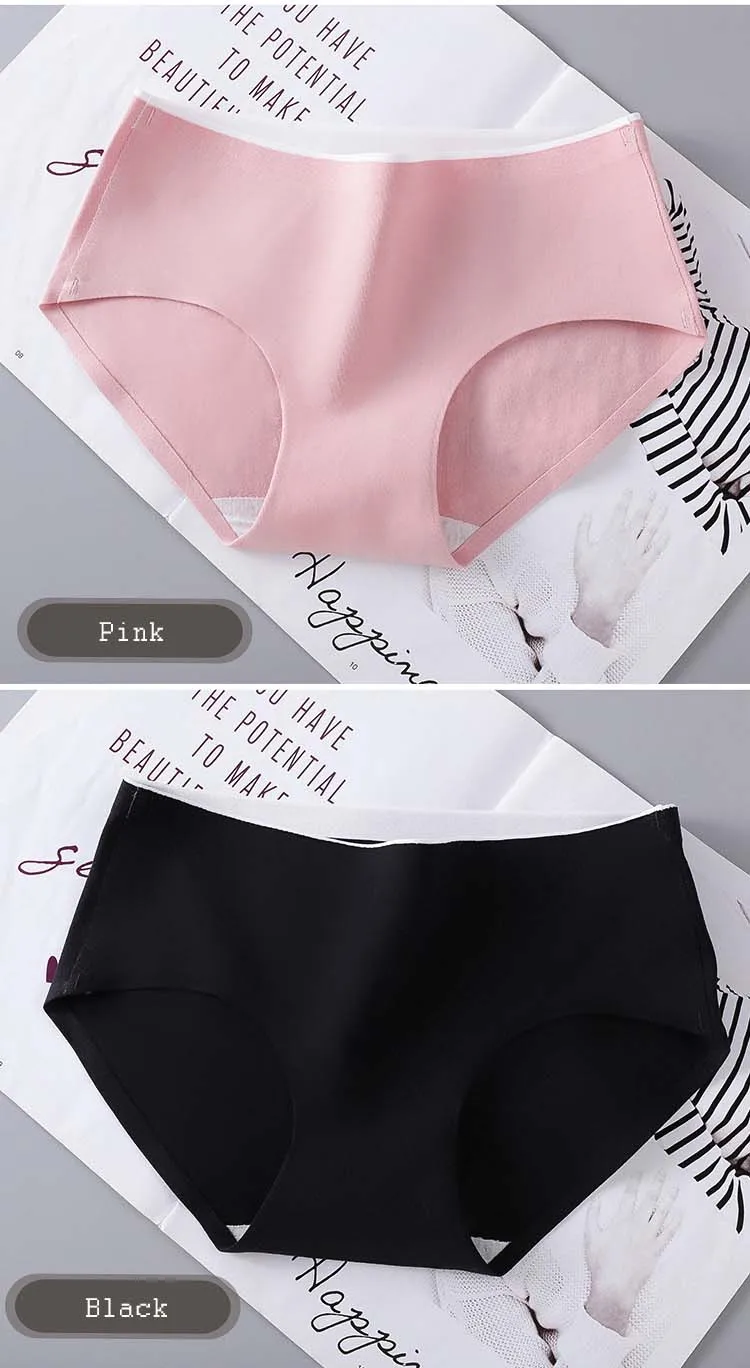 2021 Solid Panties New Leakproof  Antibacterial Cotton Briefs SexyPink Cute Girls Underwear for Women Large size shorts