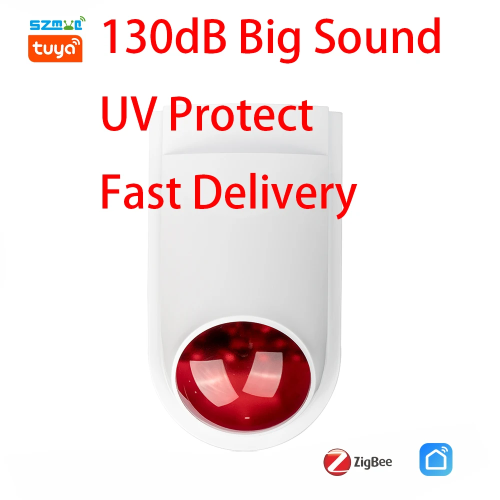 Tuya Zigbee Smart Light Flash Siren Alarm Alert 110DB Wireless Burglar For GSM Home Security Alarm Sound System Strobe Horn