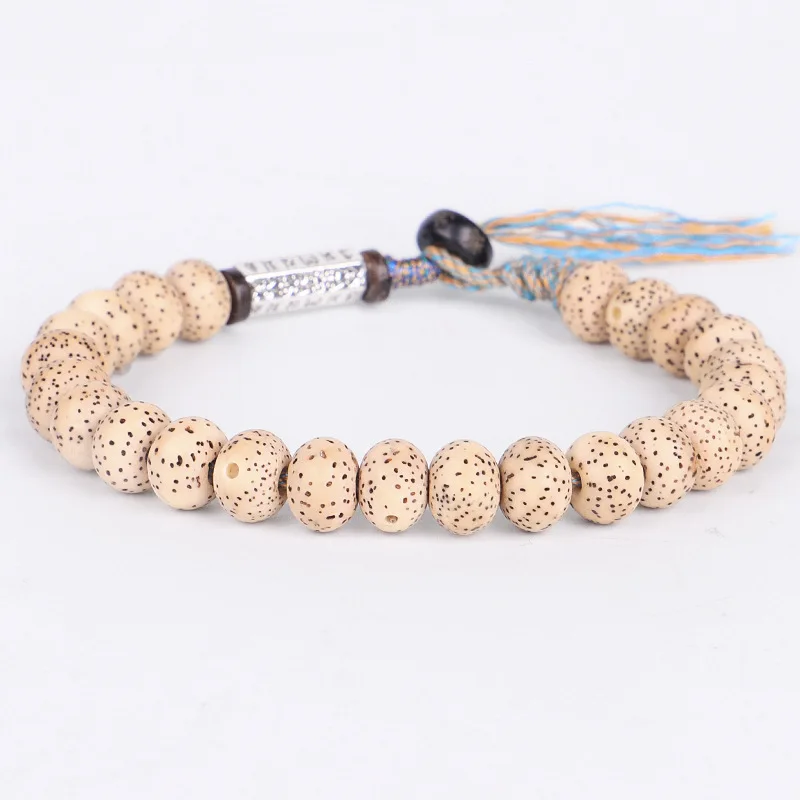 Tibetan Buddhist Braided Cotton Thread Lucky Knots Bracelet Bodhi Beads Weaving Six-character Proverb Amulet Bracelet For Men