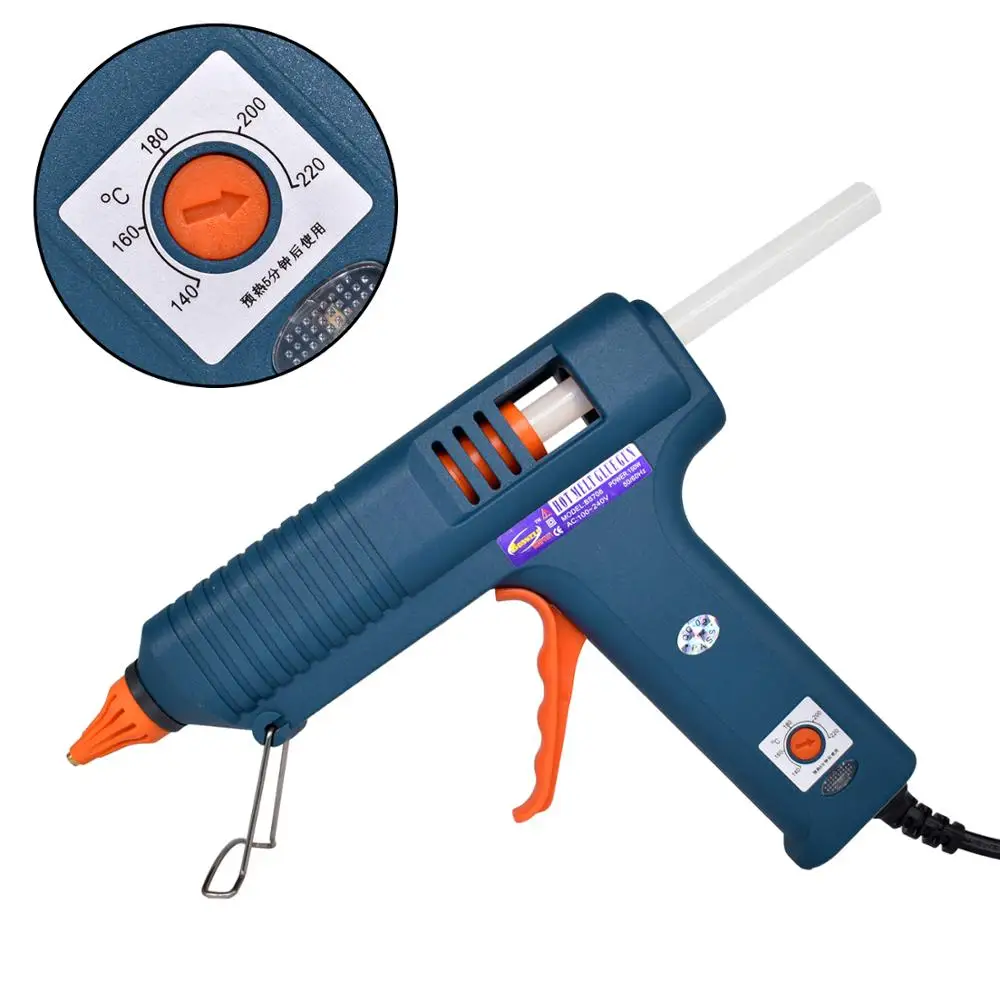 Hot Glue Gun Tool Kit Temperature Adjustment 150W Silicone Gun,Use 11mm Glue Sticks DIY Pure Copper Nozzle,Bag sold separately