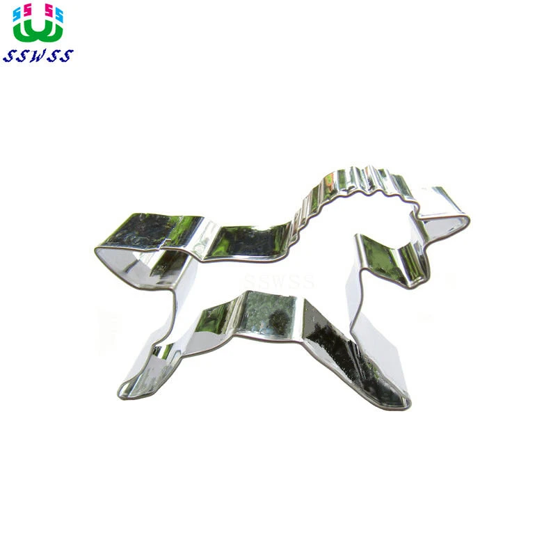 Handsome Unicorn Shape Cake Decorating Fondant Cutters Tools,Cartoon Animation Cake Cookie Biscuit Stainless Steel Baking Molds