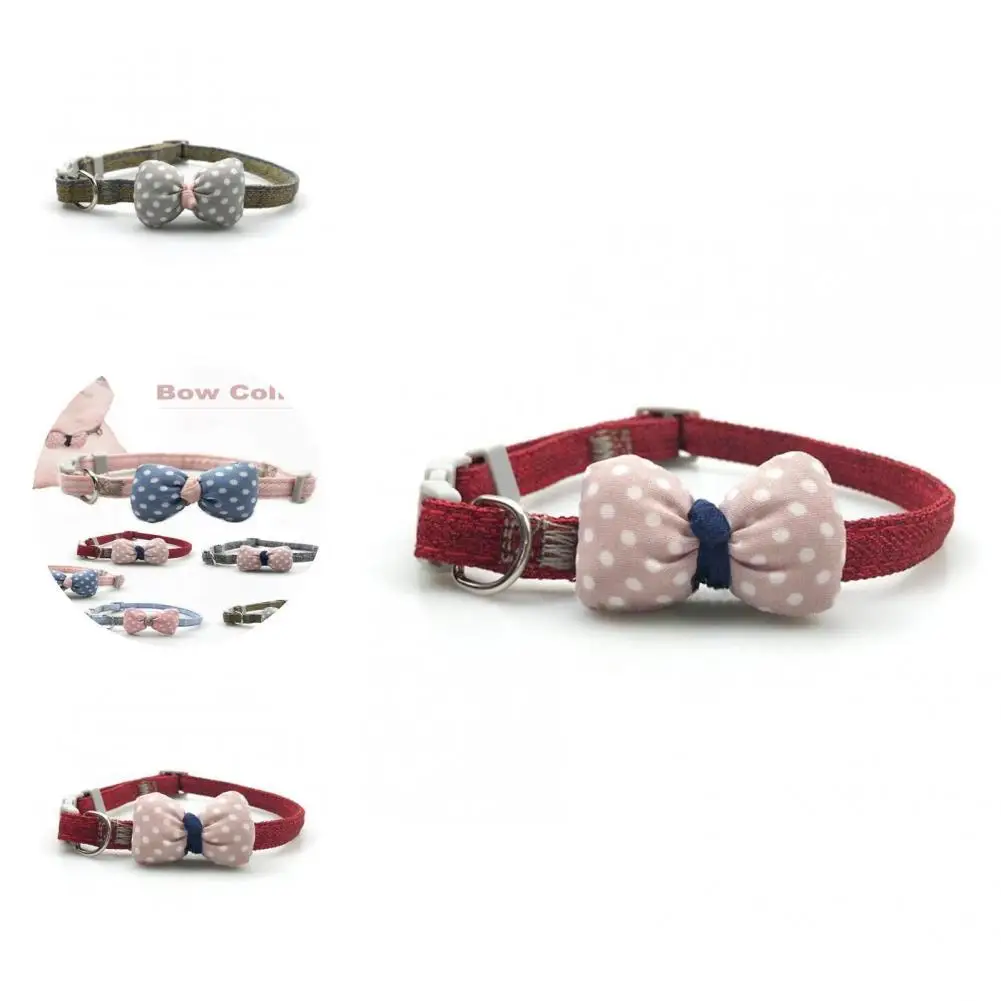 Bow Necklace  Breathable   Bow Tie Collar Plaid Pattern Bow Dog Collar