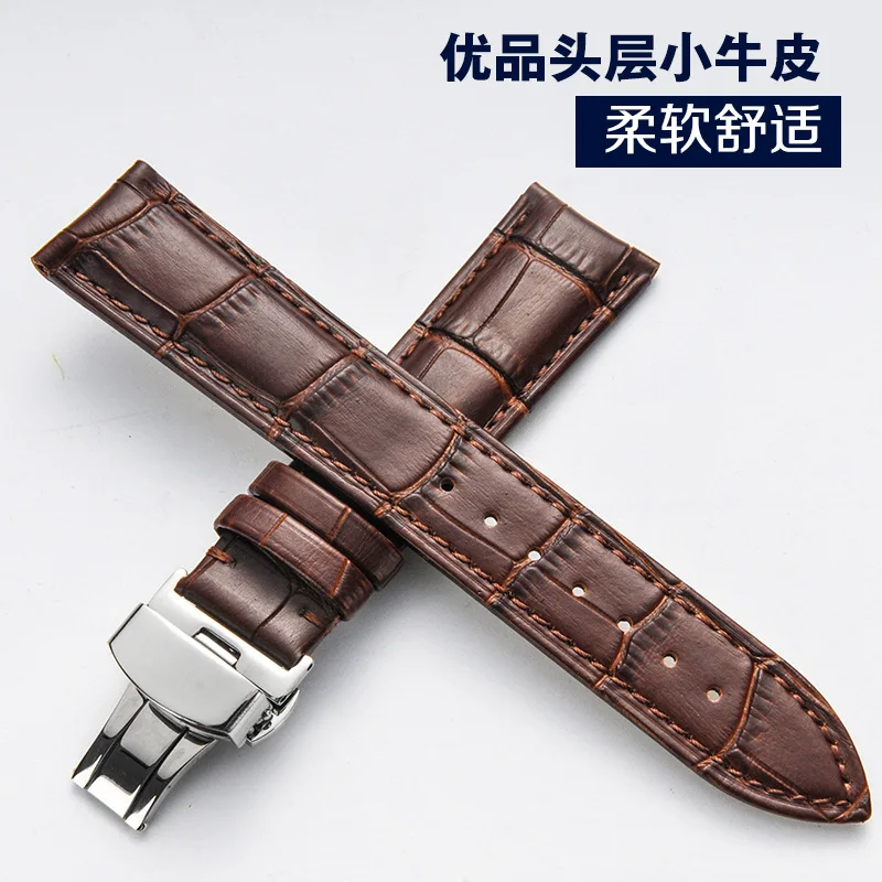 Watchband 18mm 19mm 20mm 21mm 22mm 24mm Calf Genuine Leather Watch Band Alligator Grain Watch Strap for Tissot Seiko