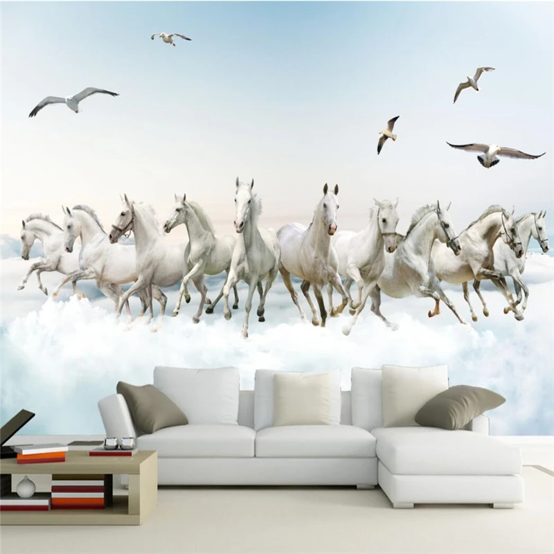 beibehang custom Horse running mural wallpapers bedroom room wallpaper decoration salon papel de parede wall papers home decor