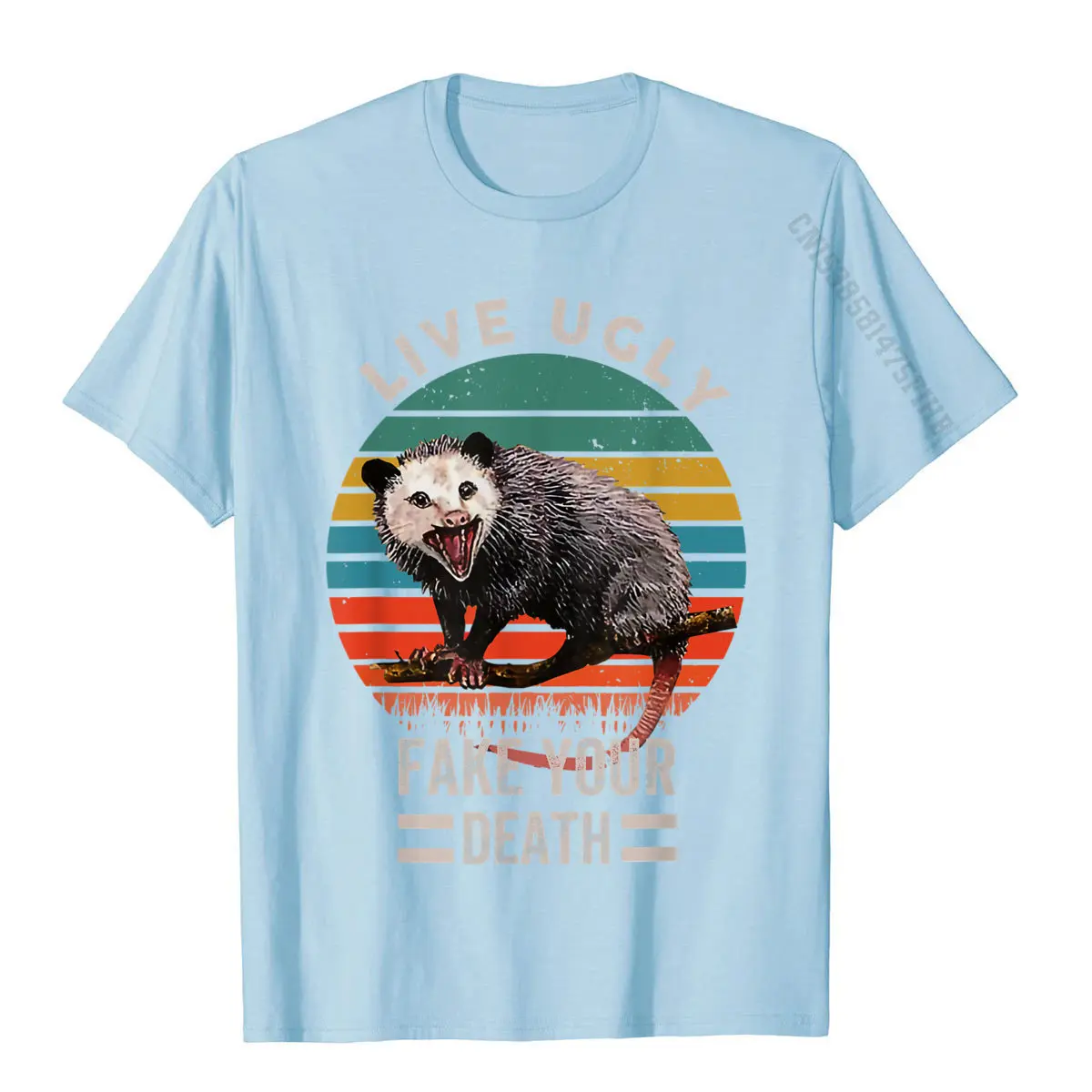 Vintage Live Ugly Fake Your Death Opossum Funny T-Shirt Brand Printed On Tshirts Cotton Men T Shirt Printed On