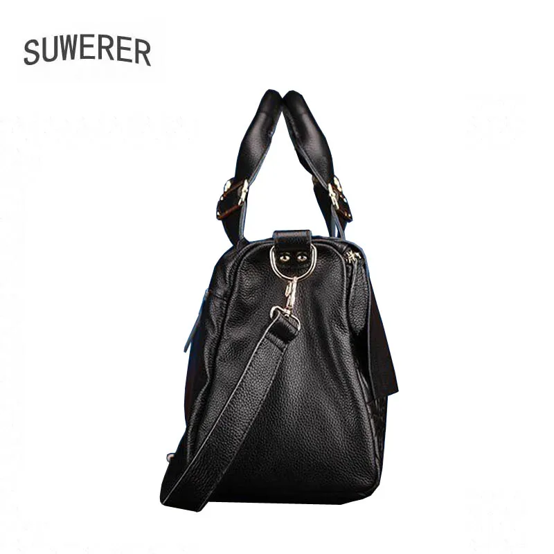 SUWERER 2020 New Women Genuine Leather bag Fashion soft leather Luxury handbag women famous brand tote bag cowhide Embossing bag