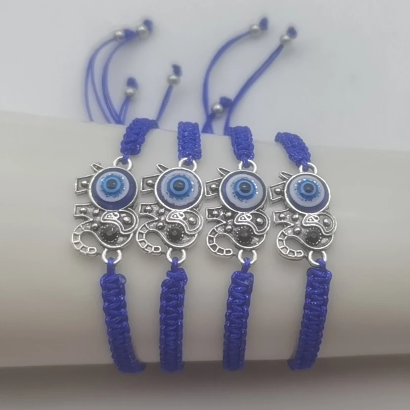 Blue Eyes Lucky Elephant Pendant Devil's Eye Pendant Bracelet Brings To Transport Gifts Fo Loved Ones And Friends